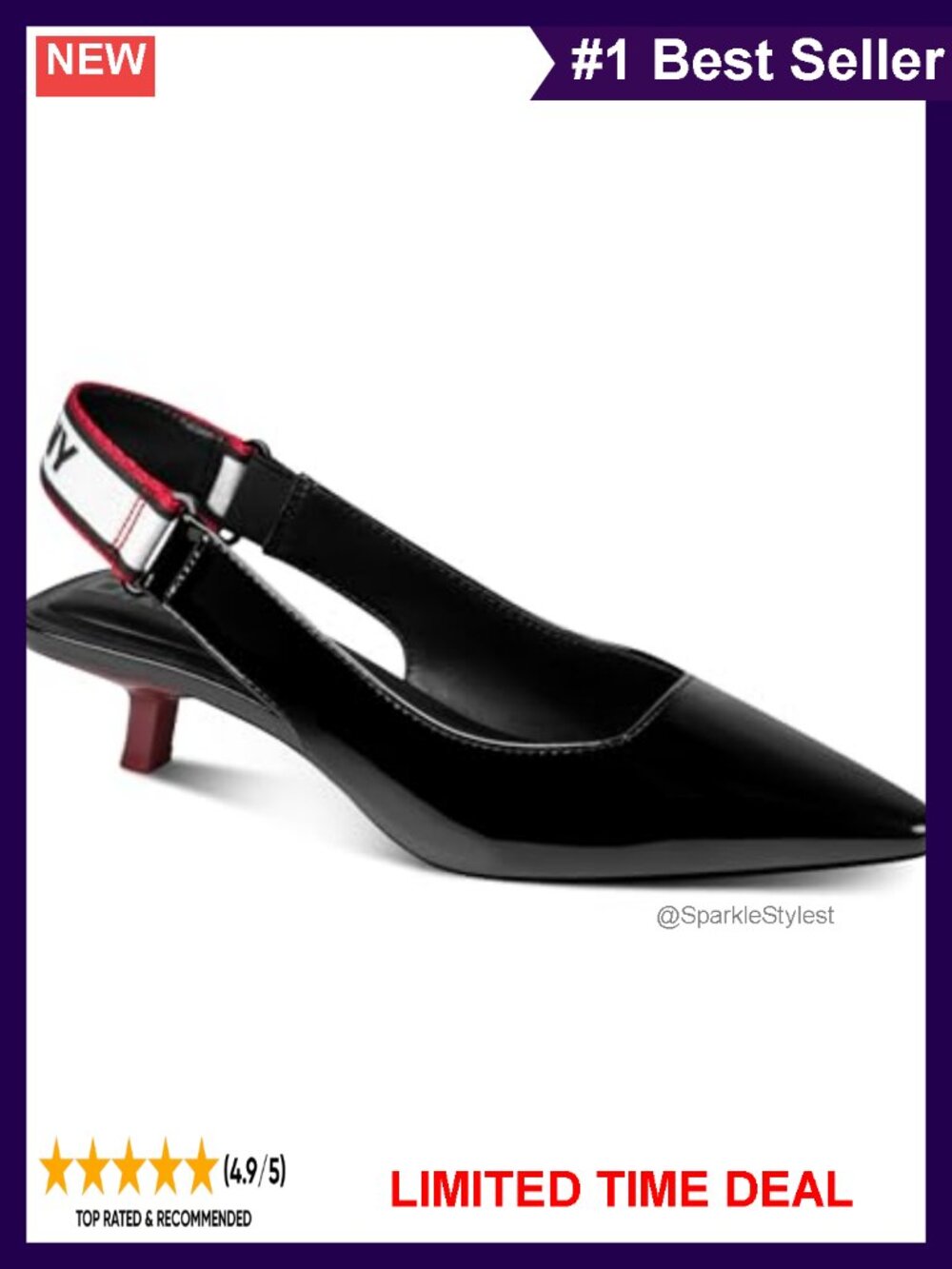 Slingback Pointed Toe Kitten Heel Pump